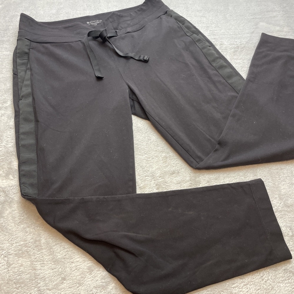 Athleta Womens Metro Knit Pants Size Medium Tall Black Activewear Athleisure